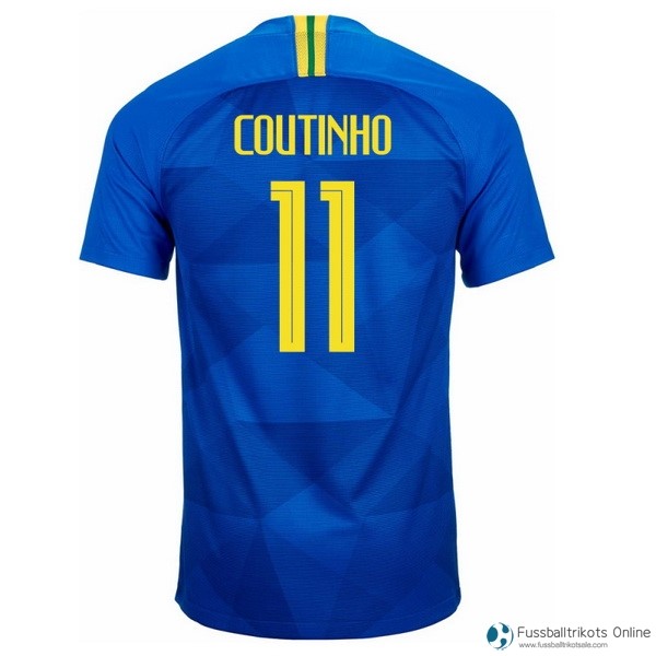 Brasilien Trikot Auswarts Coutinho 2018 Blau Fussballtrikots Günstig